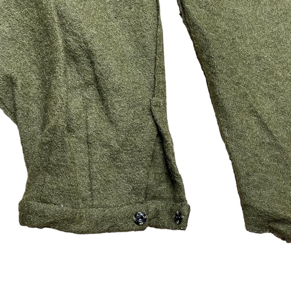 Isabel Marant Sweater Small Puffed Sleeve Pullover Alpaca Wool Dark Green - Picture 12 of 13